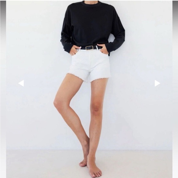 AYR | White mini short with frayed hem | size 26 - Picture 2 of 5